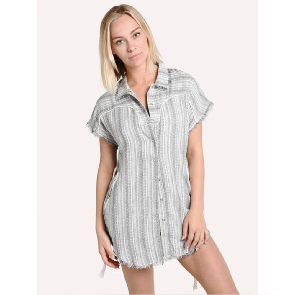 Dolce Vita striped gray western shirt dress S